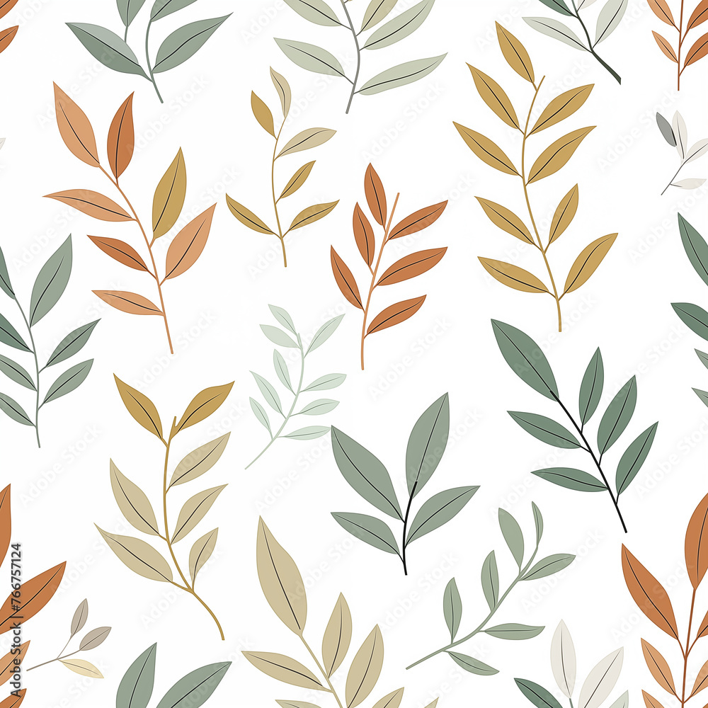 a simple leaf pattern - clean seamless tile design - wallpaper and fabric style.