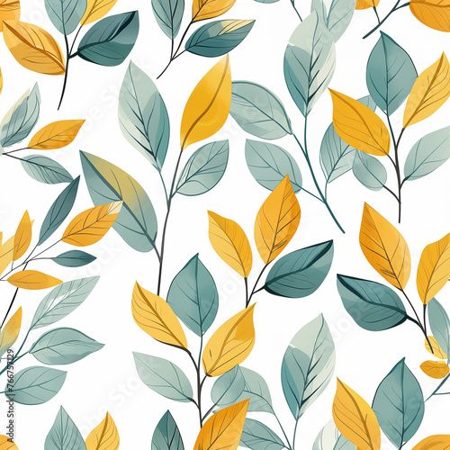 a simple leaf pattern - clean seamless tile design - wallpaper and fabric style.
