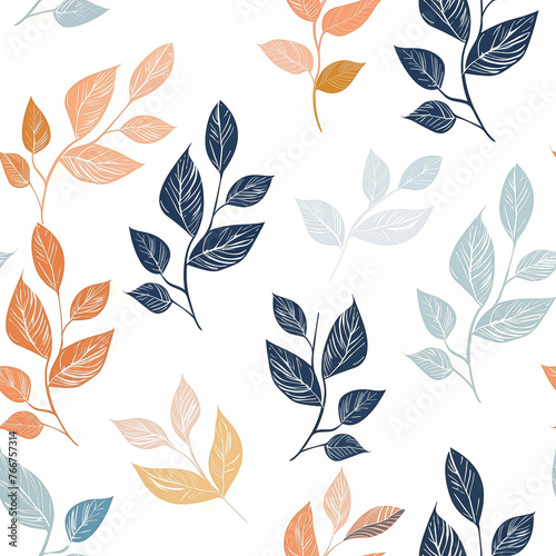 a simple leaf pattern - clean seamless tile design - wallpaper and fabric style.