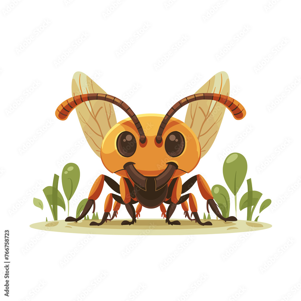 Fototapeta premium Ants Cartoon Icon, isolated on transparent background, PNG For Designer