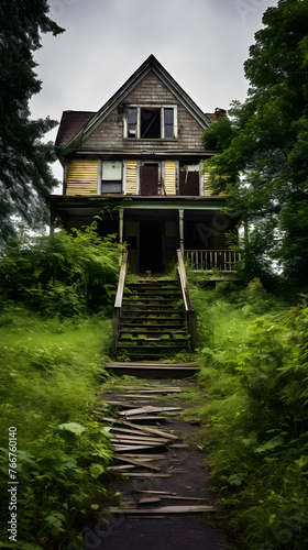 The Haunting Beauty of a Two-Story Abandoned House Worn by Time & Weather © Pearl