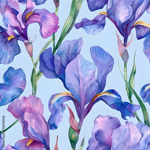 Exquisite Array of Irises Blooming in Vibrant Hues