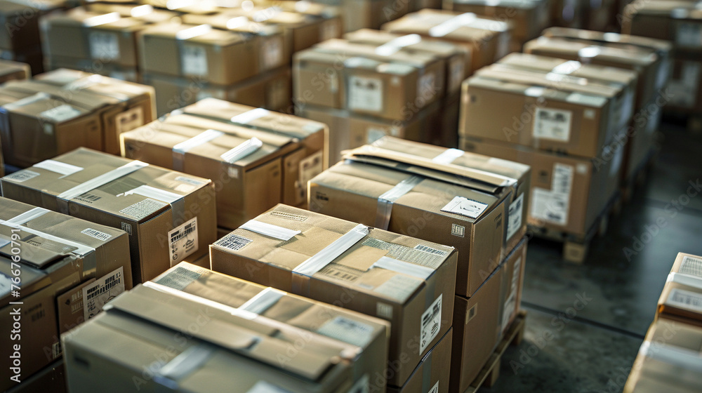 Sustainable Dispatch: Organized Eco-Friendly Parcels Ready for Shipment Sustainable Dispatch: Organized Eco-Friendly Parcels Ready for Shipment