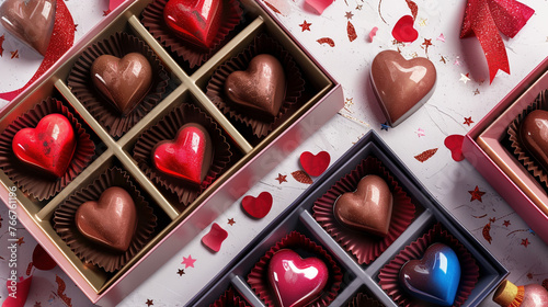 Sweethearts' Delight: Heart-shaped Chocolates and Romantic Decor