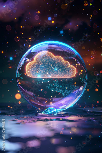 Wallpaper Mural A magical orb with cloud computing icon Torontodigital.ca