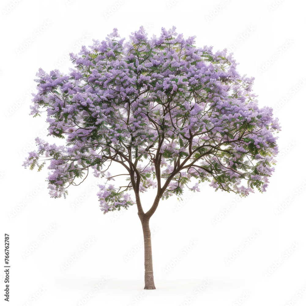 A Paulownia tree isolated on a white background