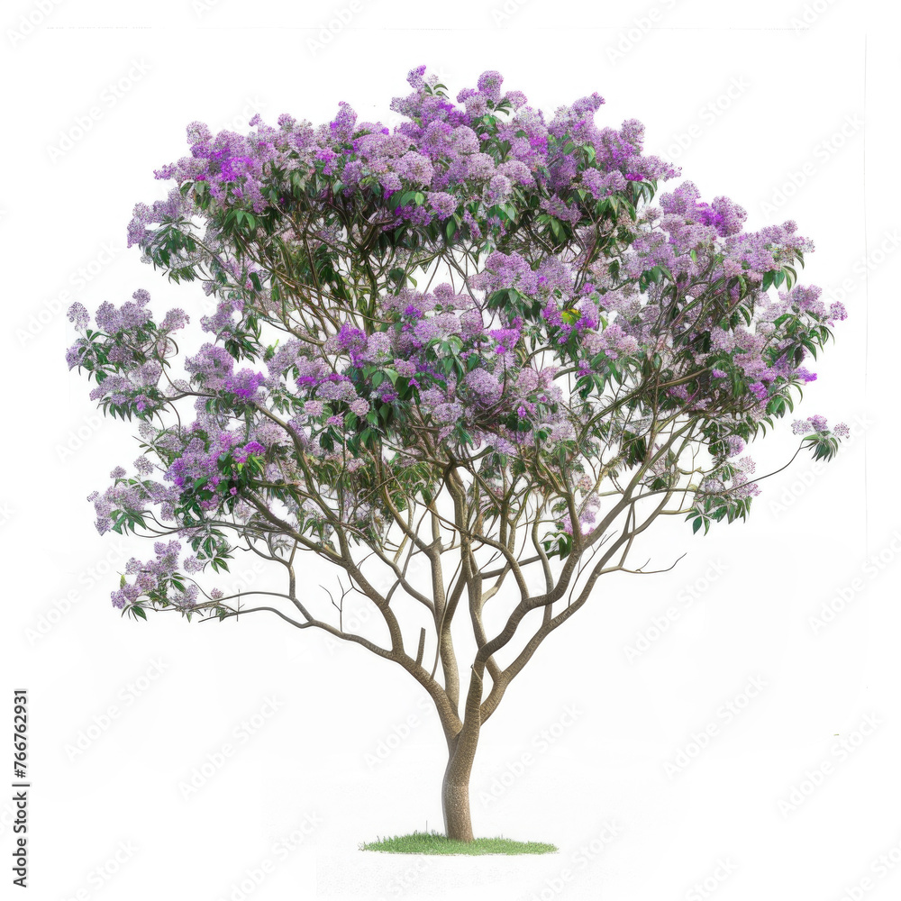 A Paulownia tree isolated on a white background