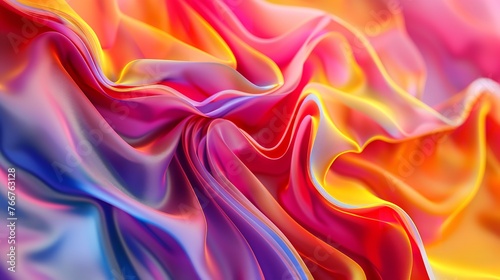 Dynamic Folds of Multicolored Fabric Abstract