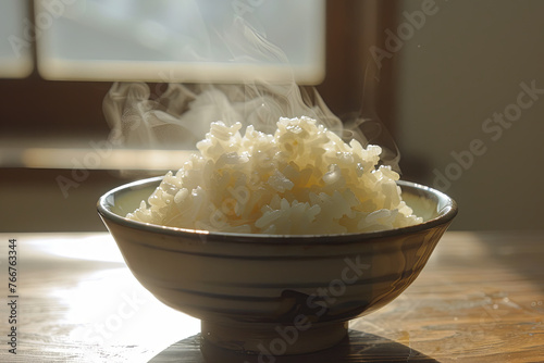 A bowl of cooked rice photo