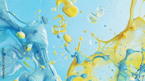 Generative AI Illustration of Mix of Yellow Liquid
