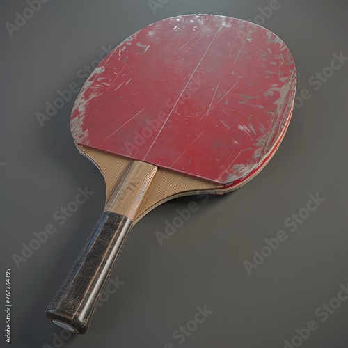 Brass Tennis Racket 3d illustration 3d rendering photo