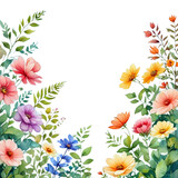 natural border illustration with a floral theme