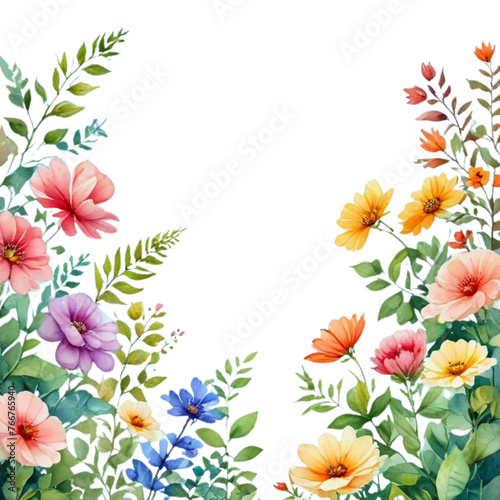 natural border illustration with a floral theme © Bayu