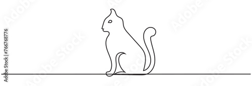 Cats vector with continuous single one line art drawing. New minimalist design minimalism animal pet of cat vector illustration. EPS 10 photo