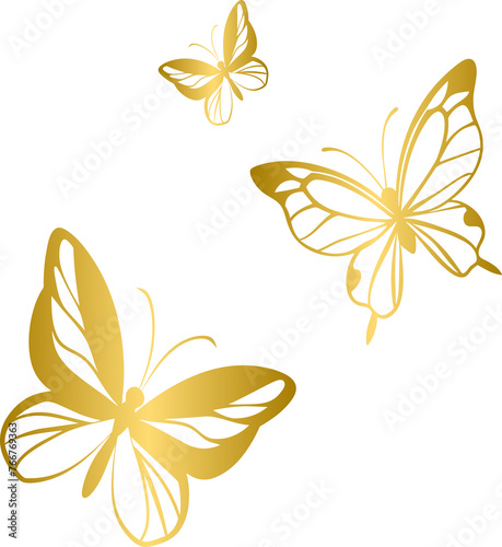 Foto Golden decorative butterflies