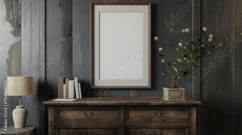 Poster frame Mockup, luxury home interior, 3d render