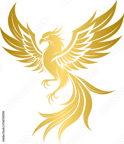 Cuadro en lienzo Golden phoenix, gold phoenix