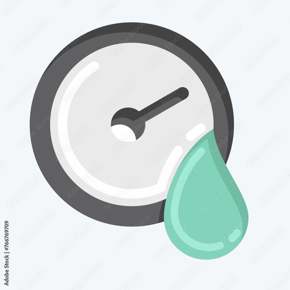 Icon Hygrometer. suitable for education symbol. flat style. simple design editable. design template vector. simple illustration - obrazy, fototapety, plakaty 