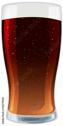 Vector illustration of a full beer glass