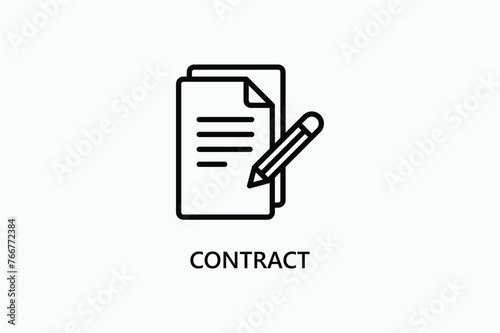 Contract vector, icon or logo sign symbol illustration
