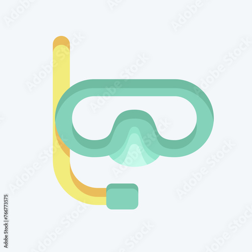 Icon Mask and Snorkel. related to Thailand symbol. flat style. simple design editable. simple illustration. simple vector icons. World Travel tourism. Thai