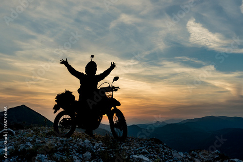 The man who explores, rides and adventures in the peak mountains with his motorcycle