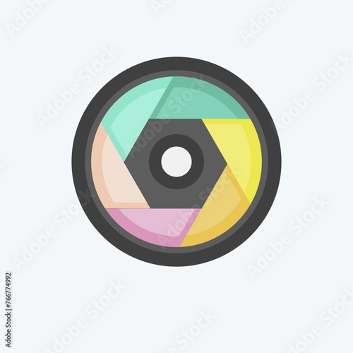 Icon Camera Lens. related to Photography symbol. flat style. simple design editable. simple illustration
