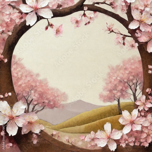 cherry blossom frame photo