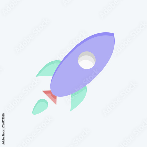 Icon Rocket. related to Space symbol. flat style. simple design editable. simple illustration photo