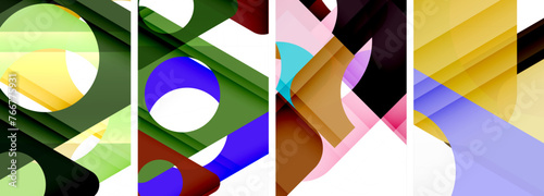 Abstract background set featuring captivating triangles. Harmonious blend of geometry and style, these designs bring modern flair