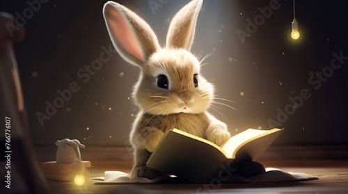easter bunny with eggs realism art appreciation art surrealism with golden light background