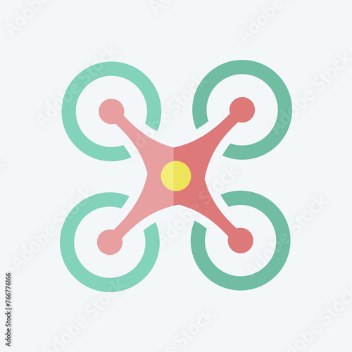 Icon Quadcopter. related to Drone symbol. flat style. simple design editable. simple illustration