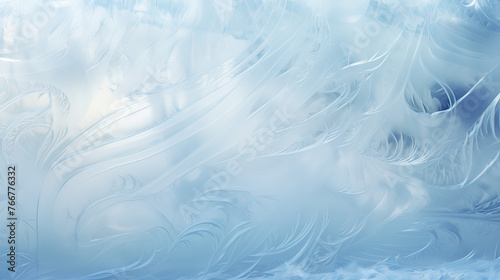 A dreamlike abstract background inspired by frost patterns on a window, blending icy textures with soft light for a winter theme Ai Generative
