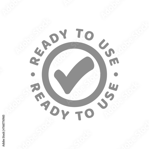 Ready to use vector label. Product badge or stamp with checkmark.