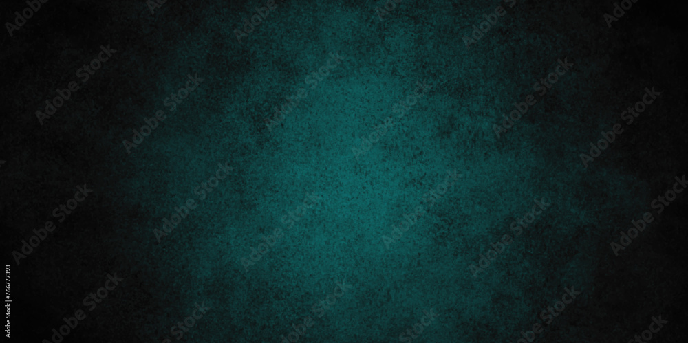 Modern dark green wall background. teal grungy backdrop. foresty green dark stucco wall, texture, seamless pattern. closeup of green textured wall.  vintage worn distressed texture, smeared old paper. - obrazy, fototapety, plakaty 