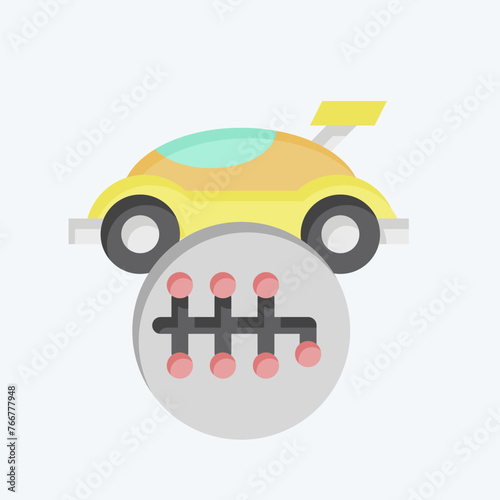 Icon Gearshift. related to Racing symbol. flat style. simple design editable. simple illustration photo