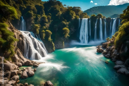 waterfall in the mountains