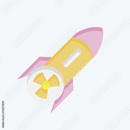 Icon Nuclear Label. related to Nuclear symbol. flat style. simple design editable. simple illustration
