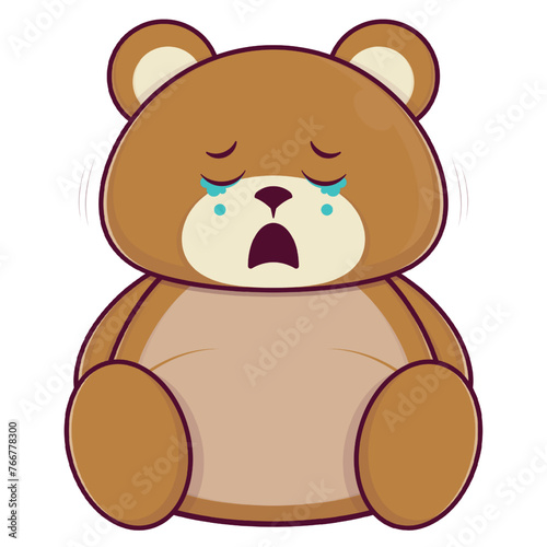 bear crying face cartoon cute