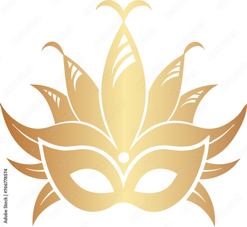 Obraz premium Golden carnival mask, mardi gras mask