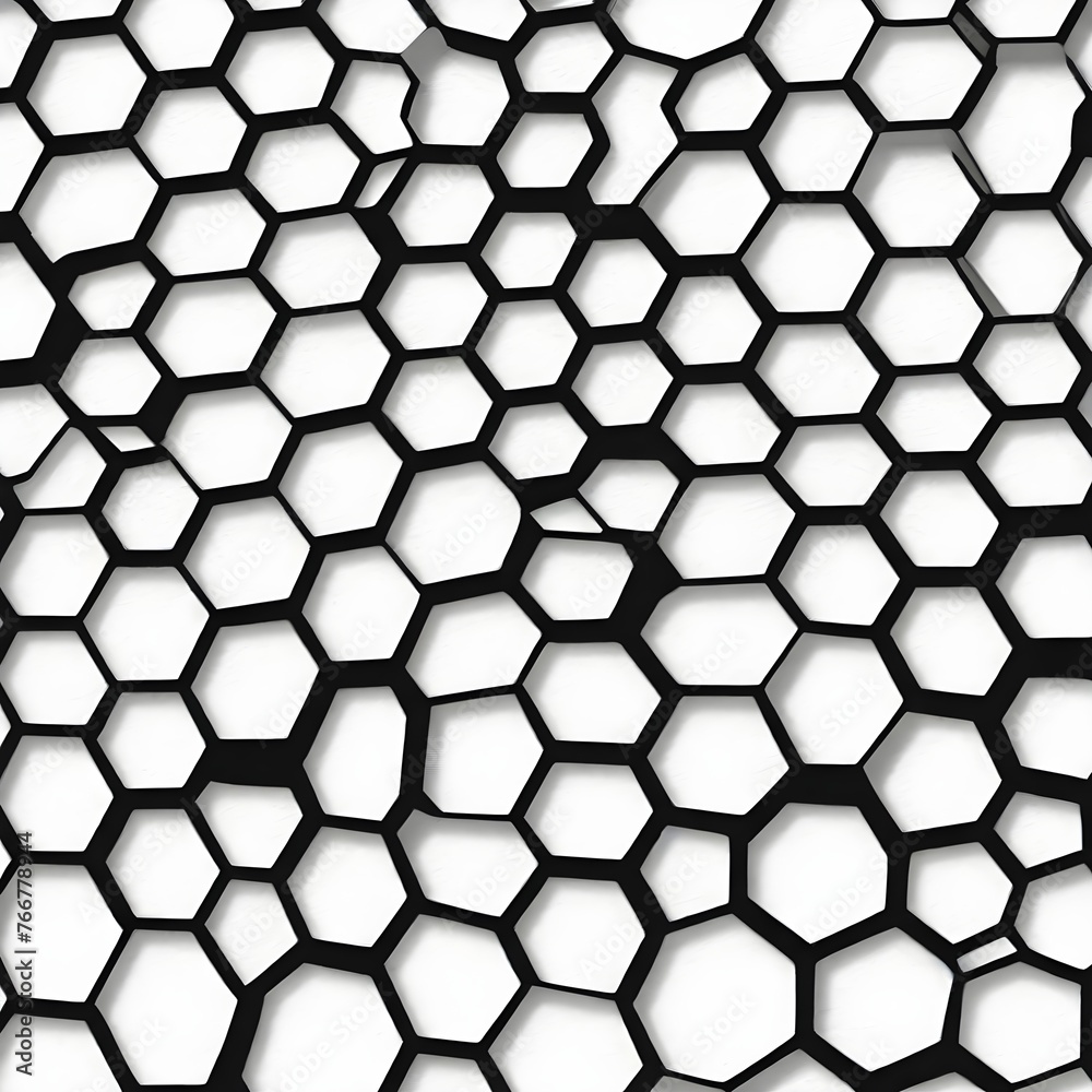 geometric shapes of Honey comb pattern design in white and black . geometric shapes of Honey comb pattern design in white and black .