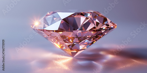 3d rendering of Diamond on clear background. Generative AI