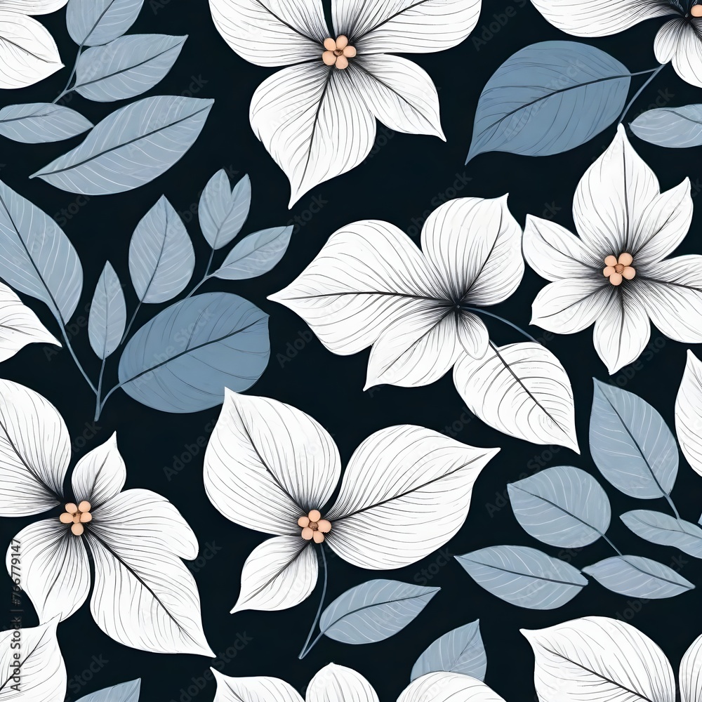 seamless leaves pattern design dark background. seamless leaves pattern design dark background.