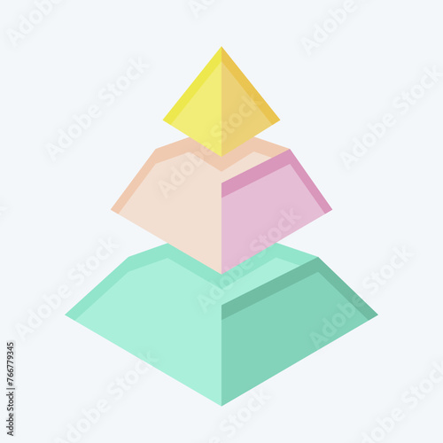 Icon Pyramid Chart. related to 3D Visualization symbol. flat style. simple design editable. simple illustration photo