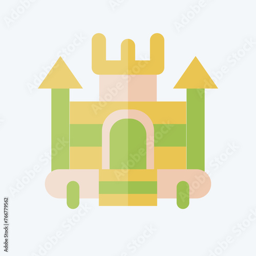 Icon Inflatable Castle. related to Amusement Park symbol. flat style. simple design editable. simple illustration
