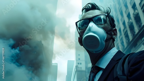 businessman with mask, epid...