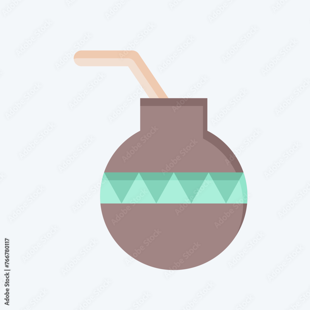 Icon Calabash. related to American Indigenous symbol. flat style. simple design editable. simple illustration Icon Calabash. related to American Indigenous symbol. flat style. simple design editable. simple illustration