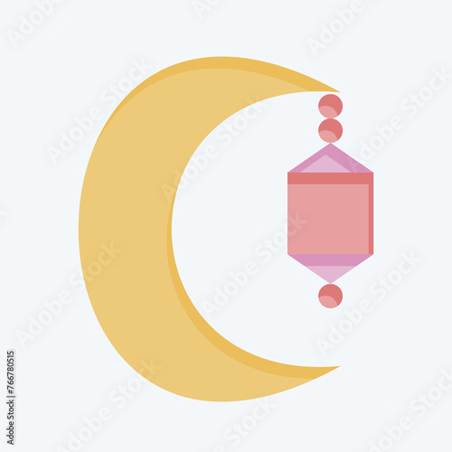 Icon Crescent Moon. related to Saudi Arabia symbol. flat style. simple design editable. simple illustration