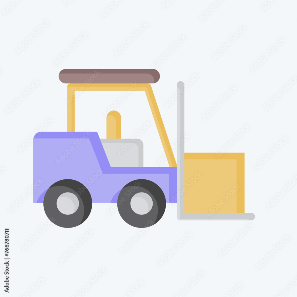 Icon Fork Lift. related to Building Material symbol. flat style. simple design editable. simple illustration