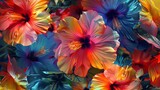 Hibiscus flowers, colorful and bright